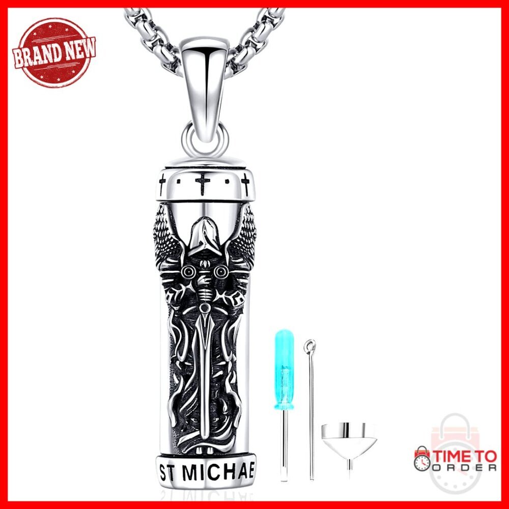 Sterling Silver Memorial Urn Necklace for Ashes Keepsake Locket Pendant